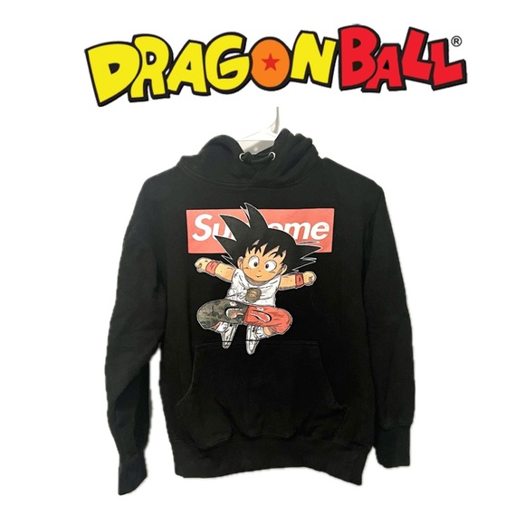 (men’s) Dragon Ball Supreme Goku black hoodie sweatshirt with drawstring - Picture 1 of 7